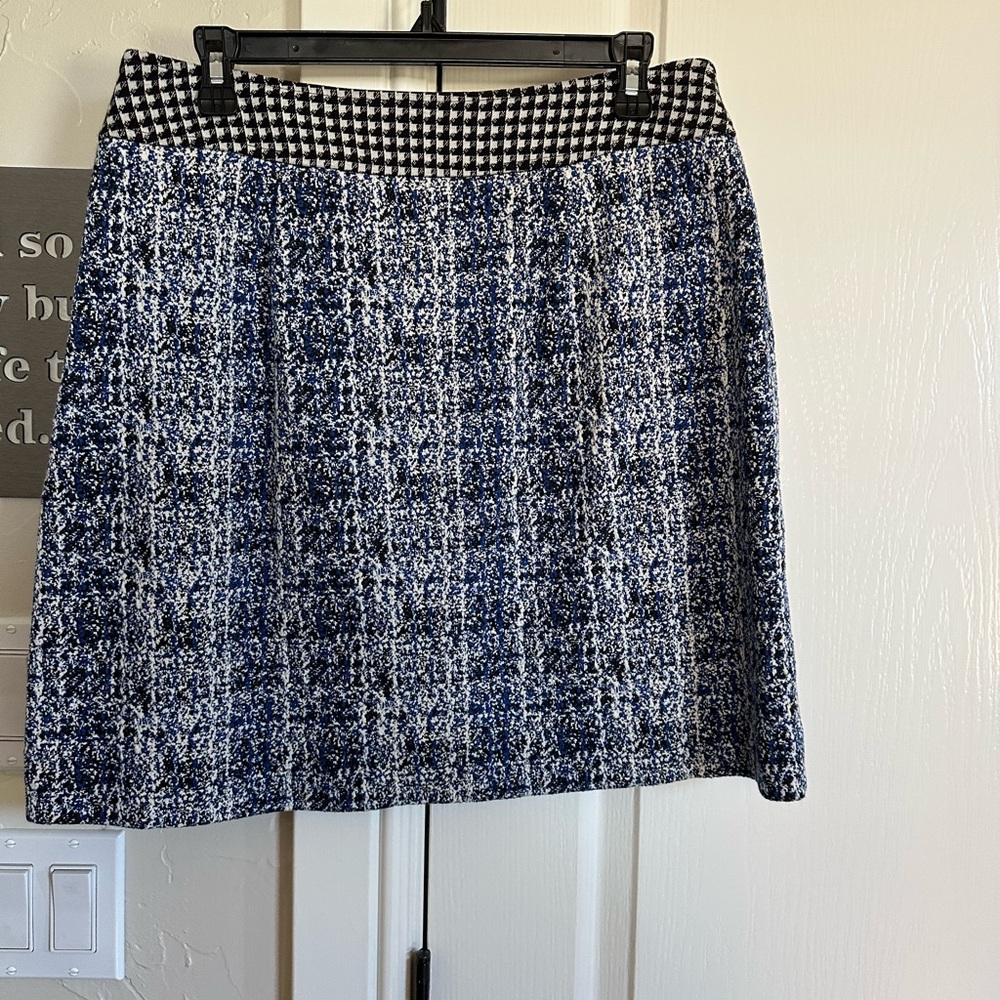 Cabi blue matrix Reina 21 club houndstooth knit skirt